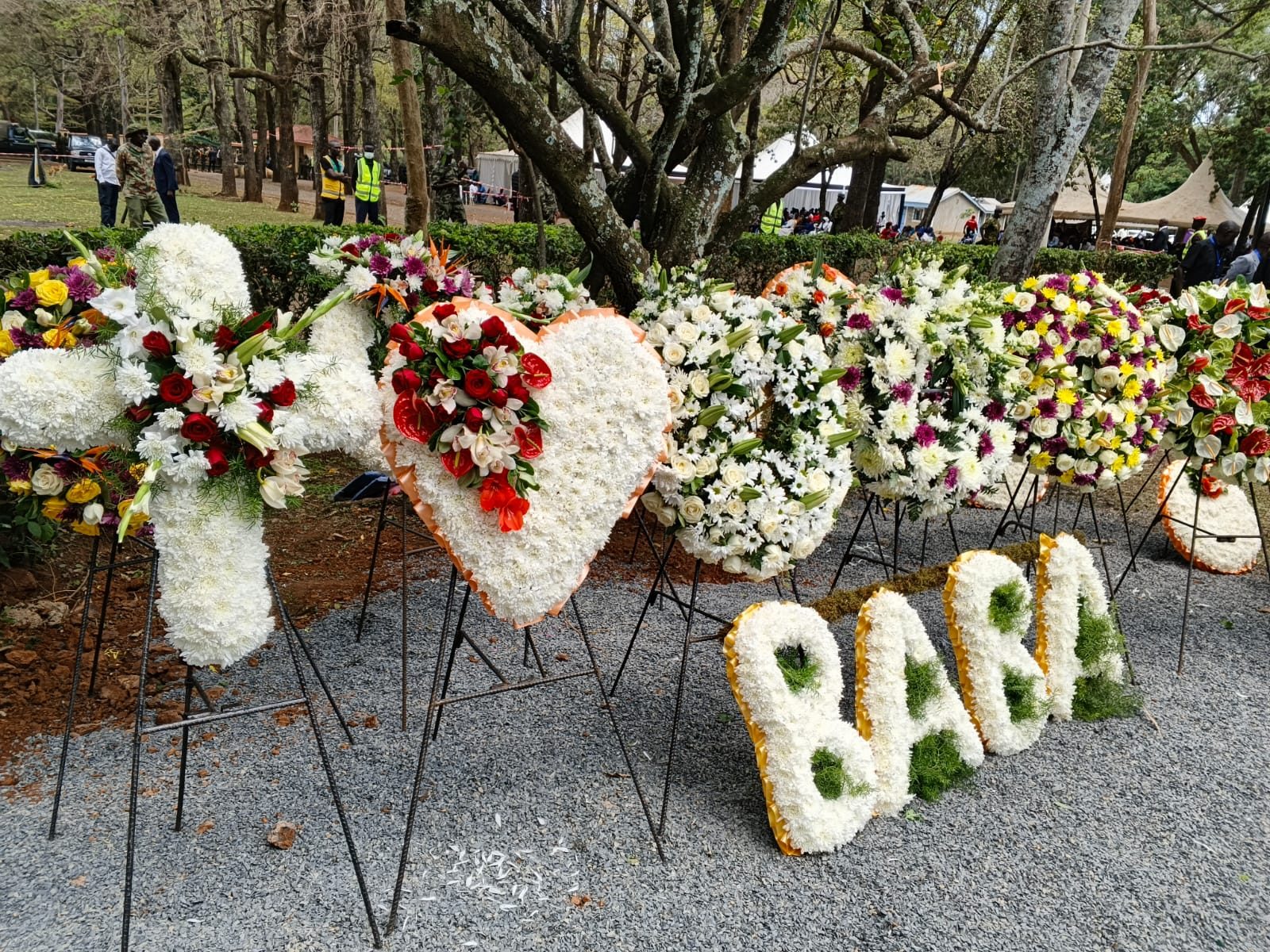 Hand-arranged tribute flowers